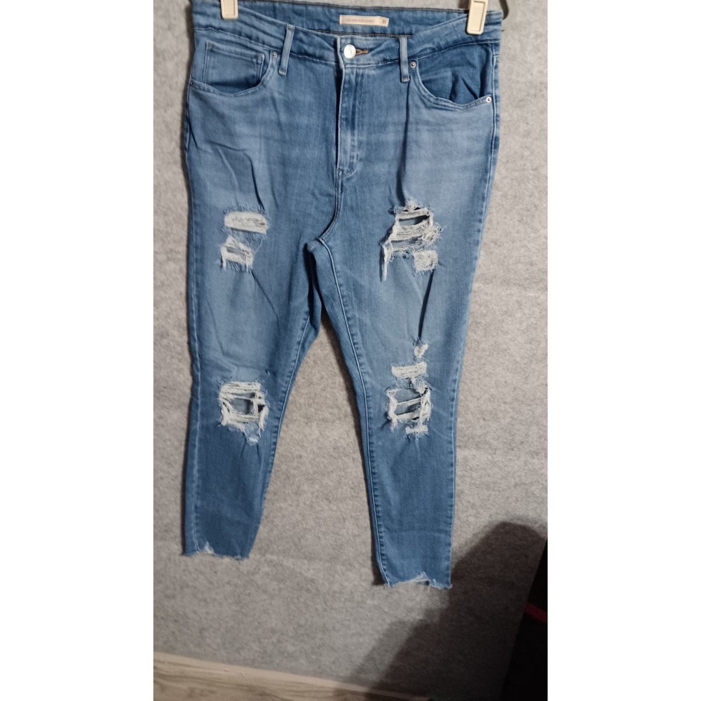 Levi's Women's 721 High Rise 31x27 Skinny Leg Tailored Distressed Jeans  EUC